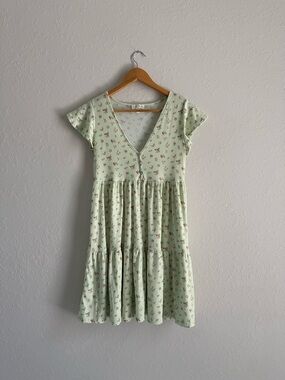 See You Monday Mint Green Floral Mini Dress